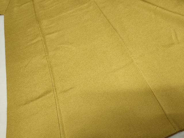 平和屋着物●上質な色無地 金色 鬼しぼ縮緬 さが美扱い 正絹 逸品 AABM8059cs