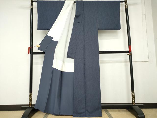 平和屋着物●上質な色無地 南天地紋 紅掛花色 正絹 逸品 AABM8066cs