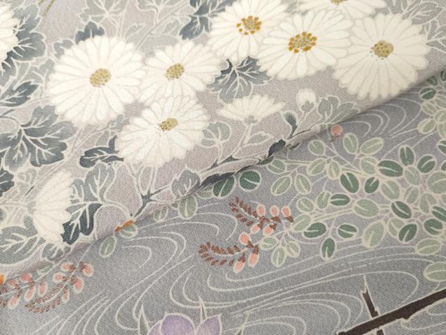 平和屋着物●訪問着 流水花文 金彩 正絹 逸品 未使用 AABM8068cs