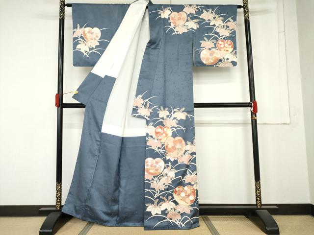 平和屋着物●訪問着 草花文 桐 金彩 正絹 逸品 AABM8071cs
