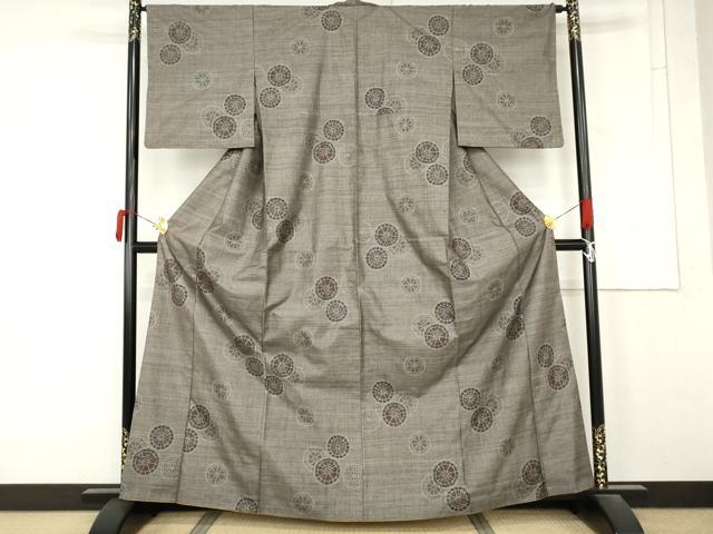 平和屋着物●本場大島紬 9マルキ 花源氏車 正絹 逸品 AABM8074cs
