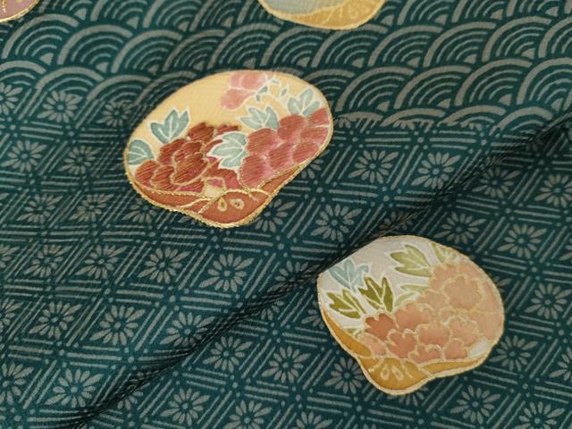 平和屋着物●訪問着 刺繍 貝桶花文 金糸 金彩 正絹 逸品 未使用 AABM8078cs