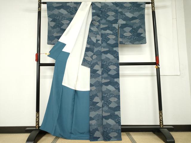 平和屋着物●江戸小紋 切嵌花文 正絹 逸品 AABM8086cs