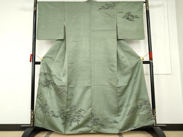 平和屋着物●訪問着 寿光織 枝松 銀糸 正絹 逸品 未使用 AABM8103cs