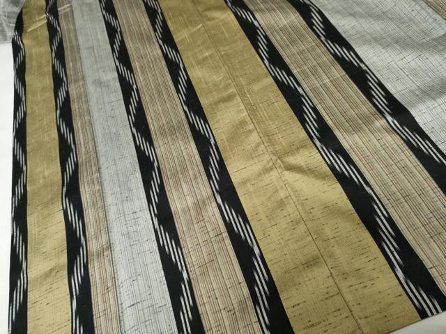 平和屋着物●上質な紬 間道 正絹 逸品 AABM8117cs