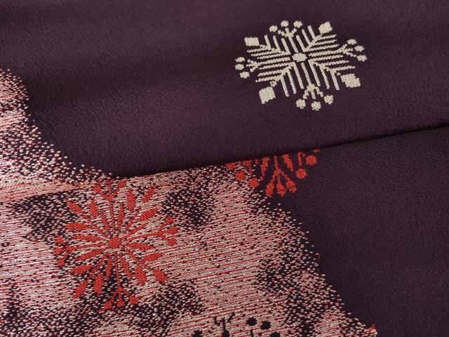 平和屋着物▼上質な小紋 寿光織 舞花文 銀糸 正絹 逸品 AABM8130cs