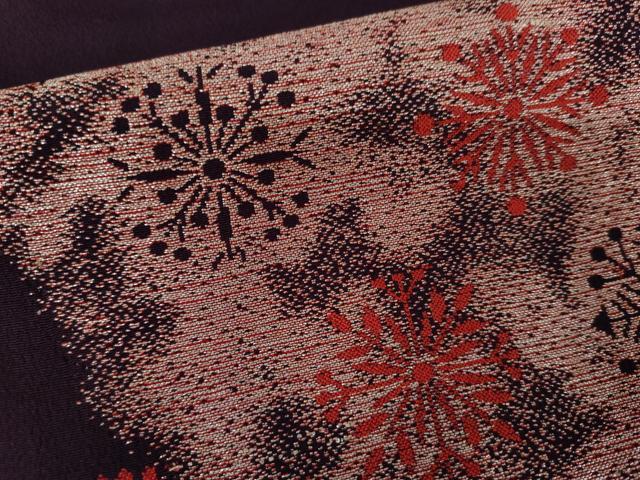 平和屋着物▼上質な小紋 寿光織 舞花文 銀糸 正絹 逸品 AABM8130cs