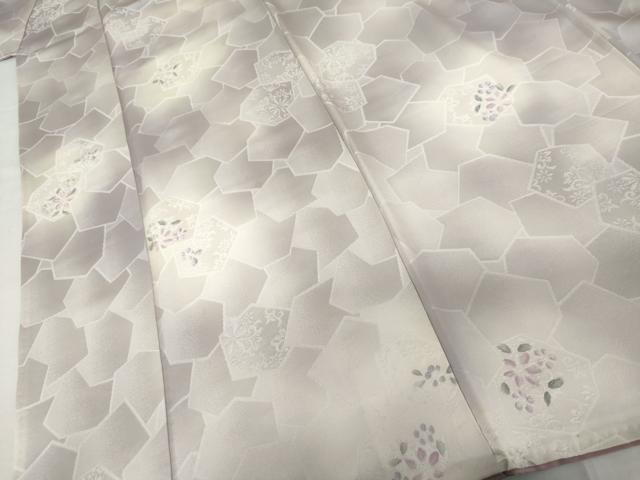 平和屋着物●上質な小紋 地紋起こし 亀甲花文 暈し染め 正絹 逸品 AABM8155cs