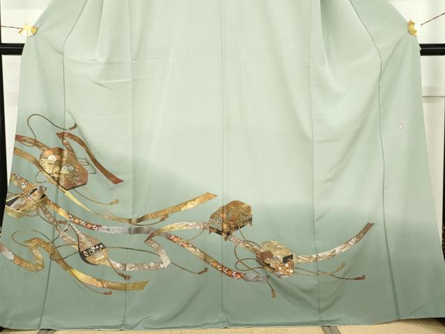 平和屋着物●青木宗山 色留袖 花文箱 暈し染め 金彩 正絹 逸品 AABM8159cs