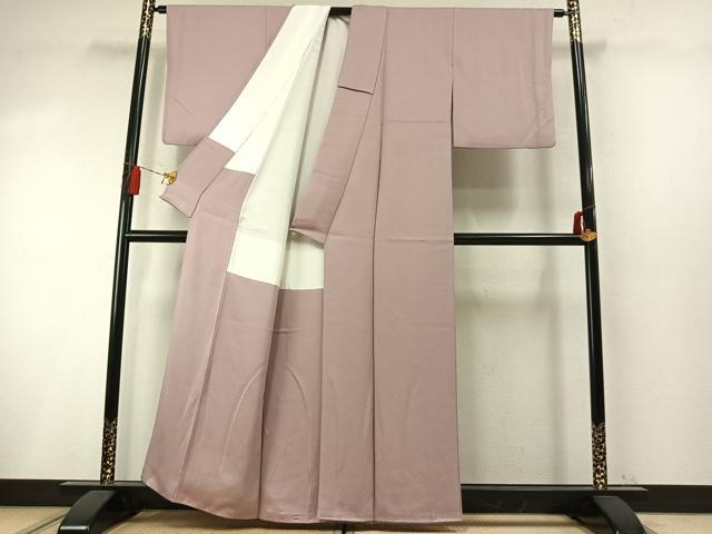 平和屋着物●上質な色無地 草花地紋 薄柿色 正絹 逸品 未使用 AABM8162fy
