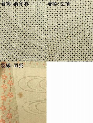 平和屋着物●本場大島紬 アンサンブル 白大島 一元絣 正絹 逸品 AABM8183fy