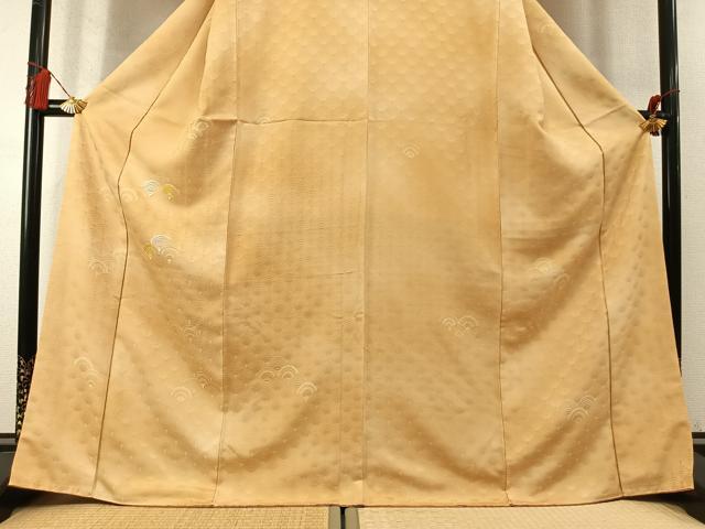 平和屋着物●訪問着 刺繍 扇 正絹 逸品 AABM8184fy