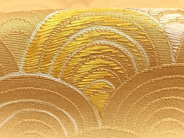 平和屋着物●訪問着 刺繍 扇 正絹 逸品 AABM8184fy