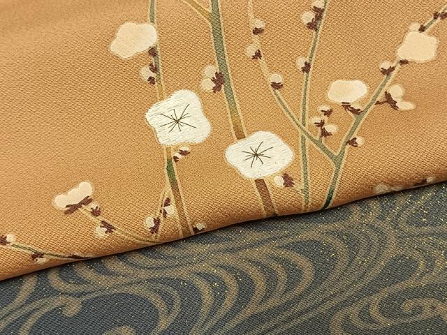 平和屋着物●訪問着 刺繍 枝梅流水文 金銀彩 正絹 逸品 AABM8195fy