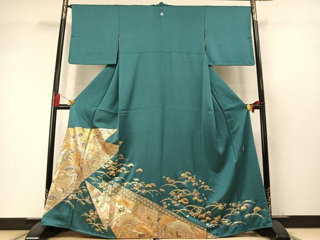 平和屋着物●金彩友禅 卓越技能者・名工・和田光正 色留袖 松竹梅 雪芝文 金銀彩 正絹 逸品 未使用 AABM8198fy