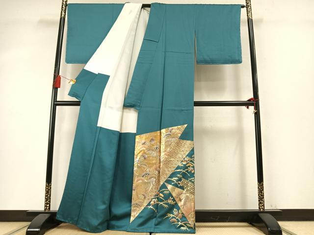 平和屋着物●金彩友禅 卓越技能者・名工・和田光正 色留袖 松竹梅 雪芝文 金銀彩 正絹 逸品 未使用 AABM8198fy