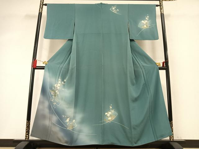 平和屋着物●訪問着 草花文 暈し染め 金彩 正絹 逸品 AABM8200fy