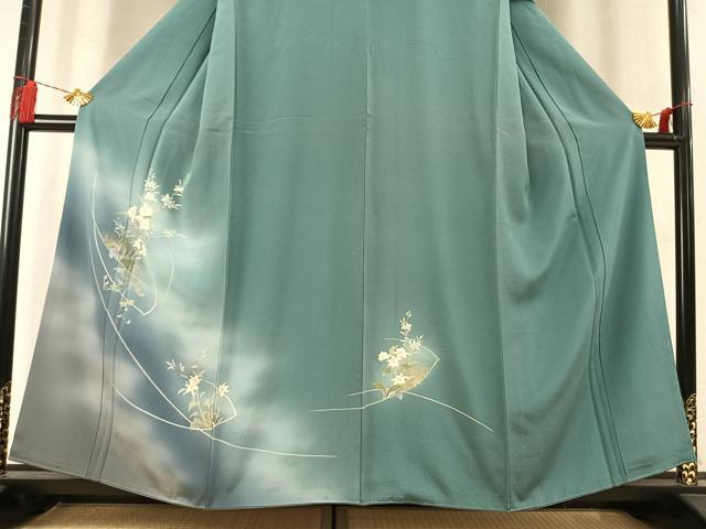 平和屋着物●訪問着 草花文 暈し染め 金彩 正絹 逸品 AABM8200fy