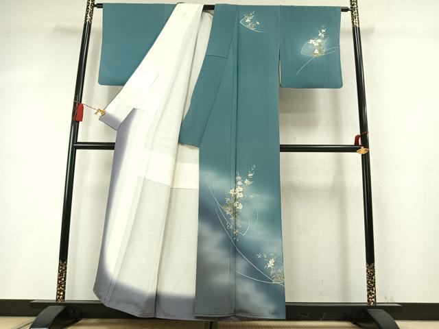平和屋着物●訪問着 草花文 暈し染め 金彩 正絹 逸品 AABM8200fy