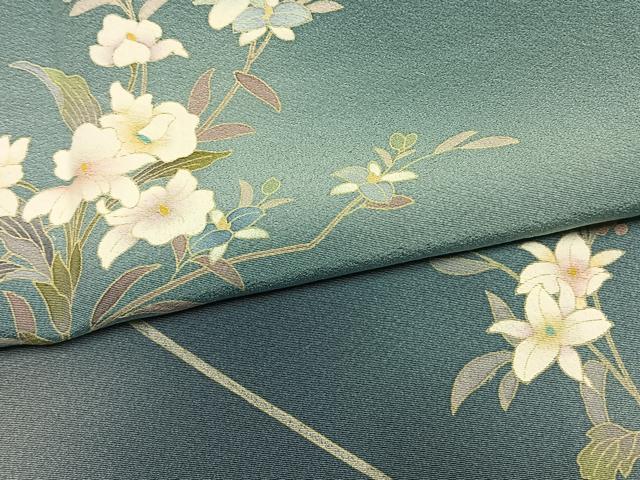 平和屋着物●訪問着 草花文 暈し染め 金彩 正絹 逸品 AABM8200fy