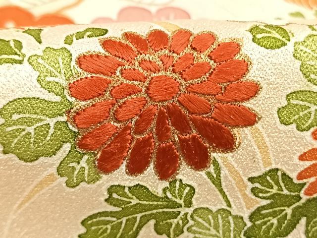 平和屋着物●豪華色留袖 刺繍 草花松文 金彩 正絹 逸品 AABM8204fy