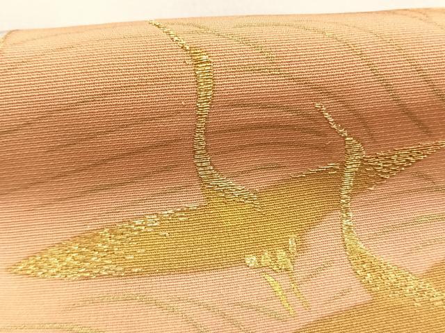 平和屋着物●訪問着 刺繍 色紙重ね飛鶴花文 金糸 金彩 正絹 逸品 AABM8209fy