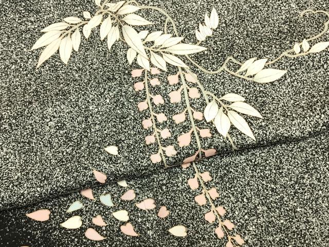 平和屋着物●訪問着 刺繍 草花文 たたき染め 金彩 鈴乃屋扱い 正絹 逸品 AABM8220fy