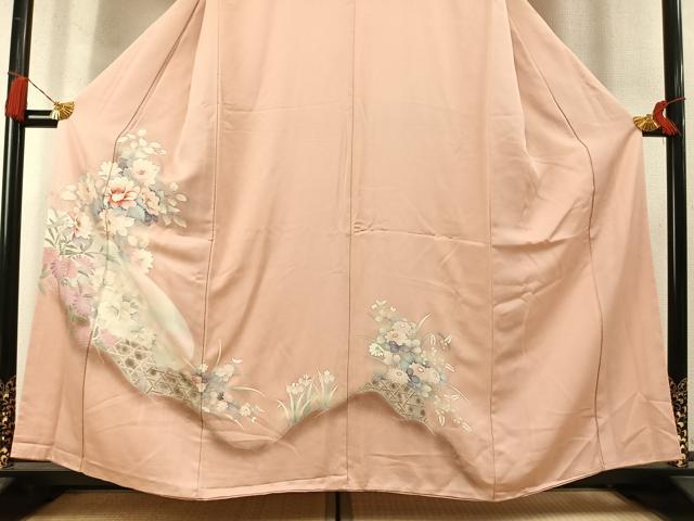 平和屋着物●訪問着 草花文 暈し染め 金彩 正絹 逸品 AABM8224fy