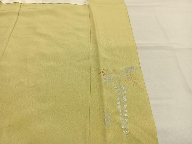 平和屋着物●豪華色留袖 刺繍 螺鈿 花鳥文 金銀糸 金銀彩 正絹 逸品 AABM8226fy