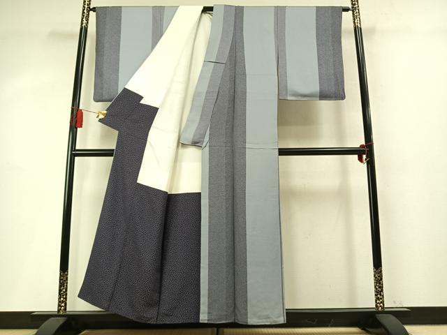 平和屋着物●上質な小紋 間道 正絹 逸品 AABM8232fy