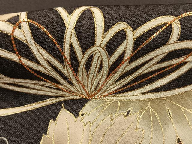 平和屋着物●訪問着 駒刺繍 草花文 金彩 正絹 逸品 AABM8234fy