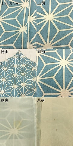 平和屋着物●上質な小紋 麻の葉文様 正絹 逸品 AABM8235fy