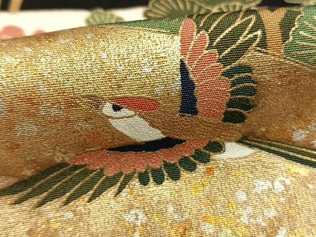 平和屋着物●豪華黒留袖 花鳥枝梅松風景文 金銀彩 正絹 逸品 未使用 AABM8246fy