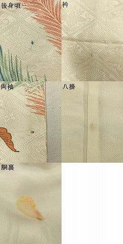 平和屋着物●訪問着 刺繍 孔雀花文 金糸 金彩 正絹 逸品 AABM8256fy