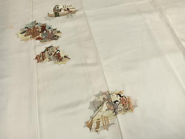 平和屋着物●訪問着 総刺繍 人物文 正絹 逸品 AABM8258fy