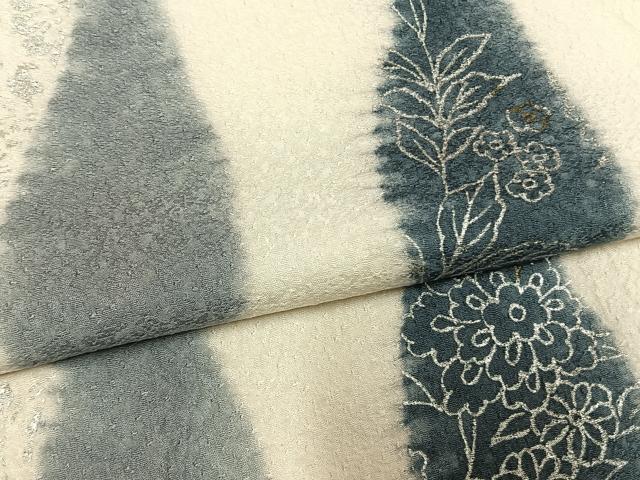 平和屋着物●上質な小紋 立涌花文 金銀彩 正絹 逸品 AABM8270fy