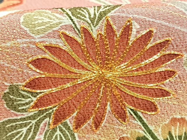 平和屋着物●訪問着 駒刺繍 松竹梅 御所車花鳥文 金彩 ロング丈 正絹 逸品 AABM8271fy