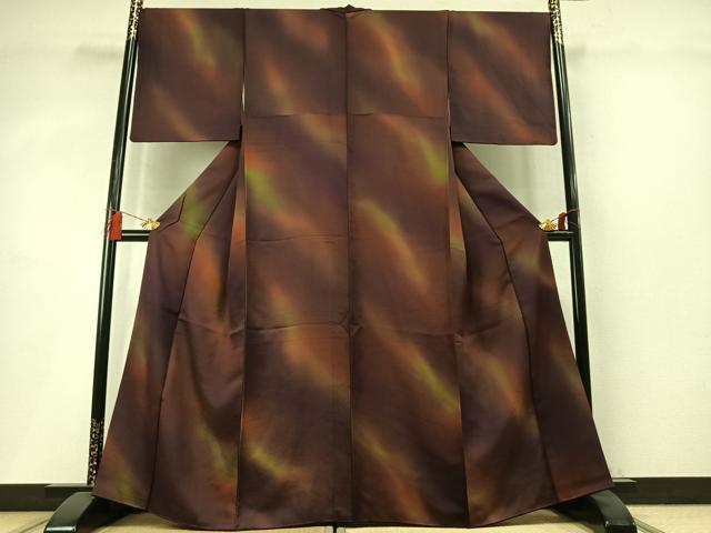 平和屋着物●上質な小紋 霞文 暈し染め 正絹 逸品 AABM8277fy