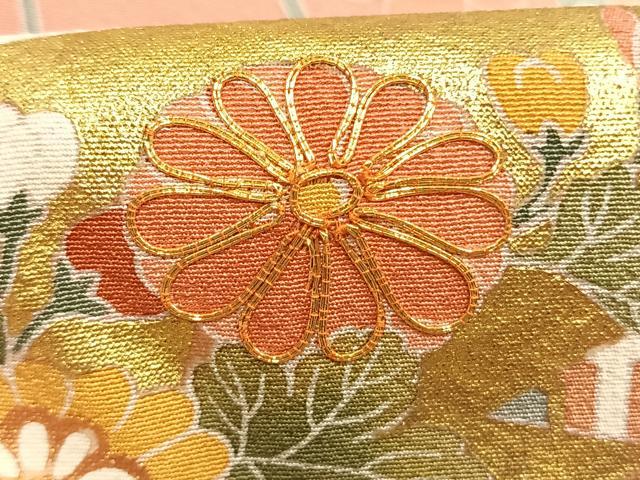 平和屋着物●十日町友禅作家 松雨 訪問着 駒刺繍 扇面花文 暈し染め 金銀彩 正絹 逸品 AABM8281fy