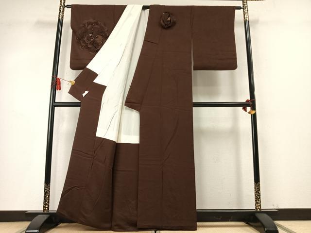 平和屋着物●上質な色無地 ワンポイント 風景文 憲法色 正絹 逸品 AABM8296fy