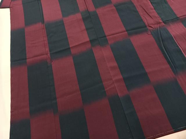 平和屋着物●上質な小紋 市松文様 暈し染め 正絹 逸品 AABM8298fy