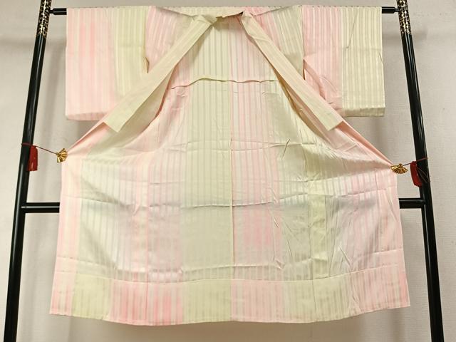 平和屋着物●長襦袢 無双仕立て 縞地紋 暈し染め 正絹 逸品 AABM8305fy