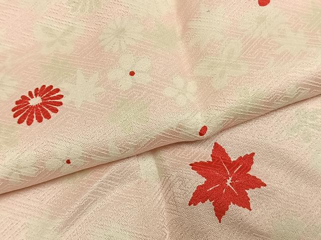平和屋着物●長襦袢 袷 舞花文 大丸扱い 半衿刺繍 正絹 逸品 AABM8306fy