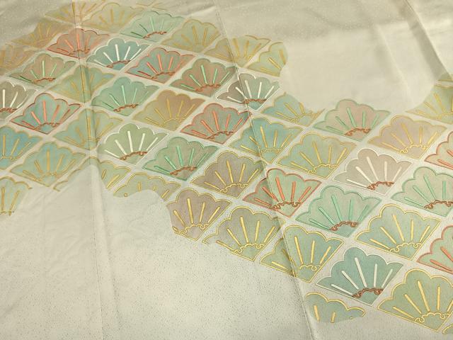 平和屋着物●人間国宝 福田喜三郎 色留袖 刺繍 松 金彩 正絹 逸品 AABM8309fy