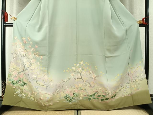 平和屋着物●本加賀友禅作家 北田弓子 色留袖 枝花文 暈し染め 正絹 逸品 AABM8314fy