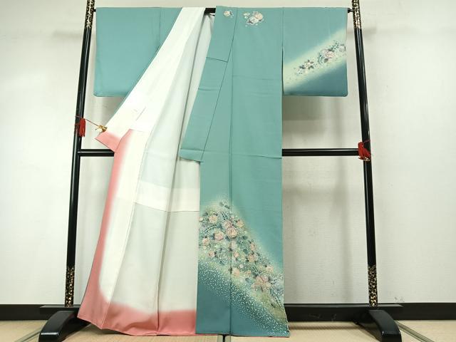 平和屋着物●訪問着 辻が花 絞り 暈し染め 正絹 逸品 AABM8316fy