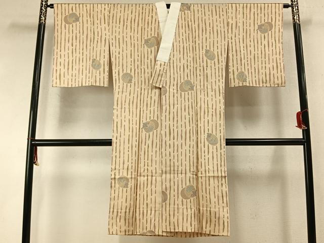 平和屋着物●長襦袢 無双仕立て 紬地 兎丸文 やまと誂製 正絹 逸品 AABM8318fy