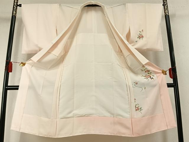 平和屋着物●長襦袢 無双仕立て 枝花文 暈し染め 正絹 逸品 AABM8330fy