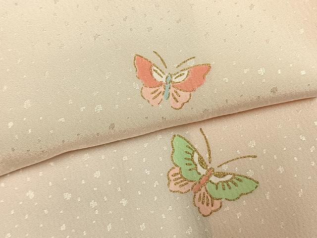平和屋着物●長襦袢 袷 舞蝶文 金彩 正絹 逸品 AABM8332fy