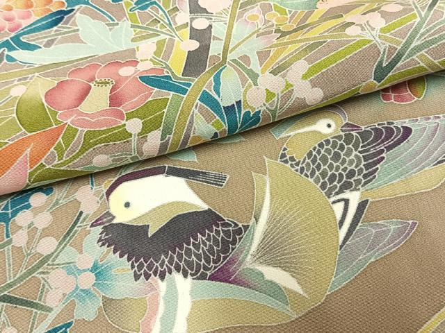 平和屋着物●豪華色留袖 友禅 作家物 花鳥文 暈し染め 正絹 逸品 未使用 AABM8337fy